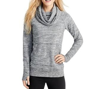 L.L Bean Long Sleeve Cowl Neck Pullover Sweatshirt Heather Gray Women's Size XL